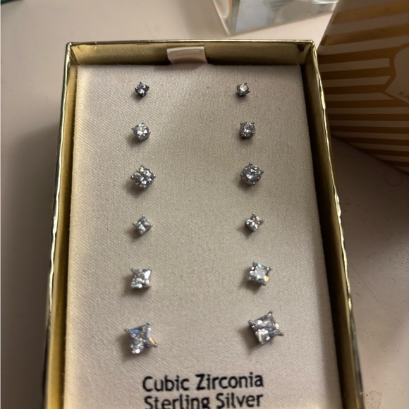 Rachel Ashwell Cubic Zirconia Sterling Silver Earring Set – 6 Pairs - Picture 1 of 6